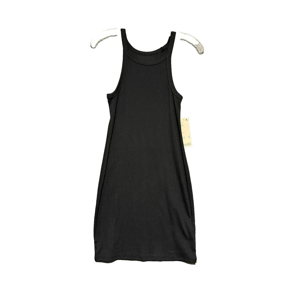 Out From Under Tank Mini Dress M Black Ribbed Knit Whimsigoth 90s Y2K Minimalist
